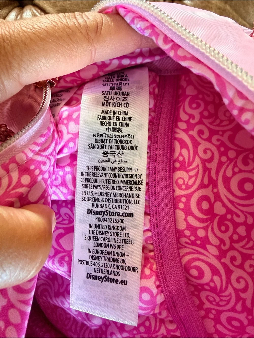 Disney Store Bibbidi Bobbidi Boutique Backpack Pink Sequin Minnie Ears Princess
